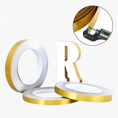 40 mm senza taglio di canale lettera bobina di oro canale di cartelloni