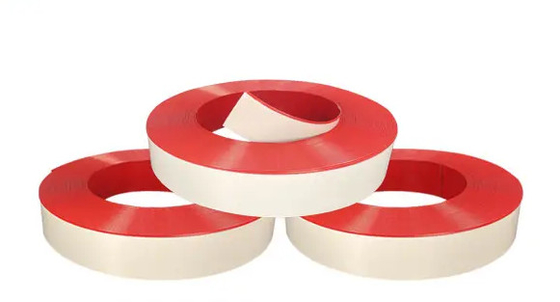 Cappuccio di taglio in alluminio rosso largo 13 cm adesivo per segnale a bordo unico