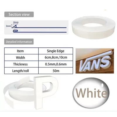 Bianco Glossy Lettera di canale Trim Segnaletica di alluminio Trim Cap per Lettera di canale